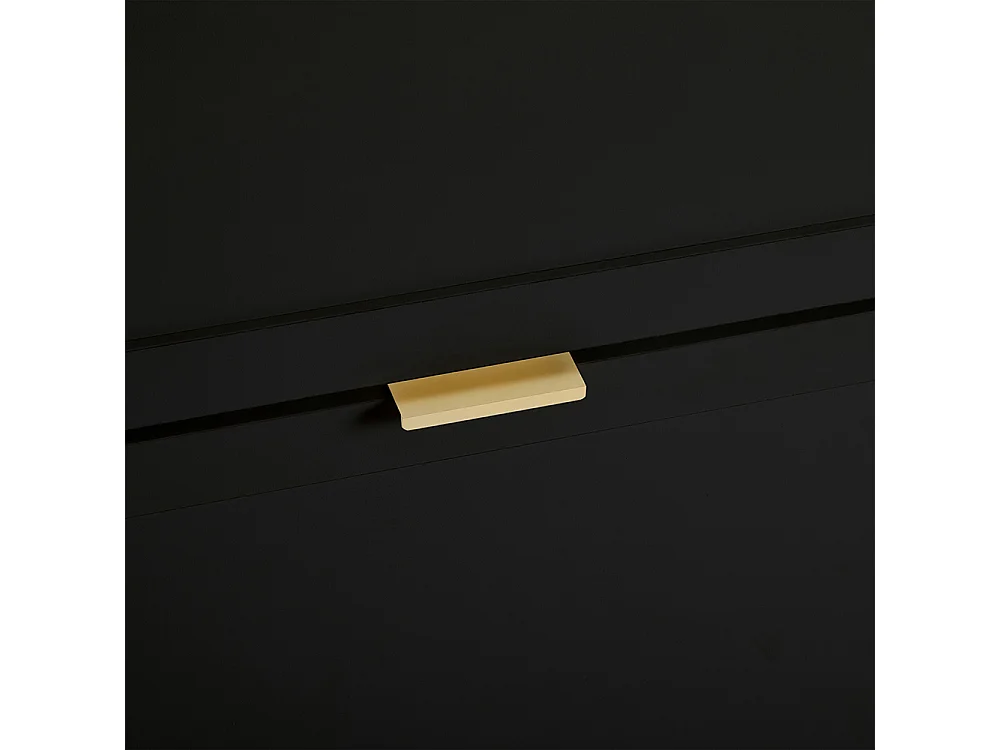 Meuble à chaussures noir 4 compartiments rabats entrée couloir