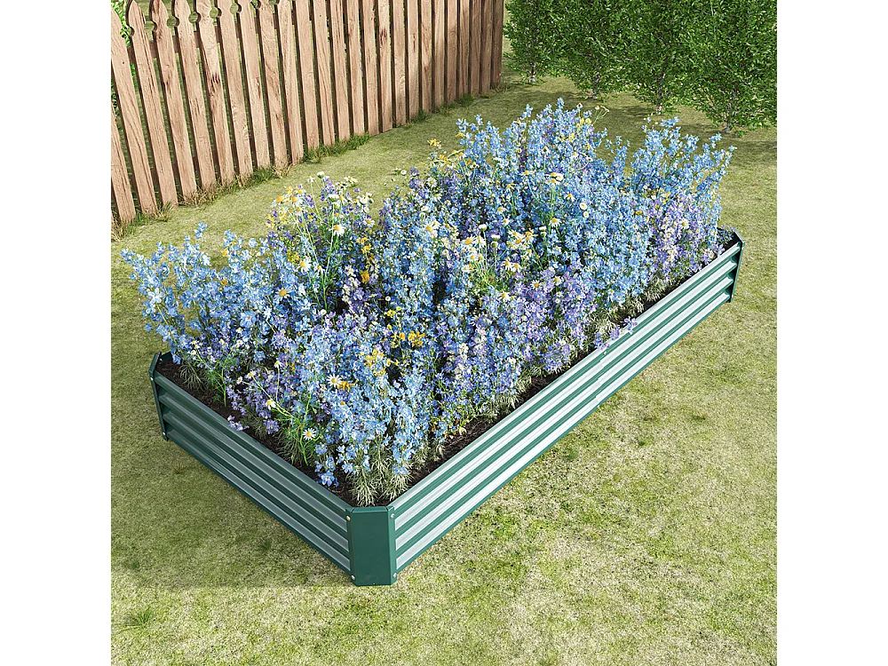 Plate bande surélevée métal plates bandes en tôle acier robuste conception stable protection antirouille longue durée kit sans fond vert 8x4x1ft