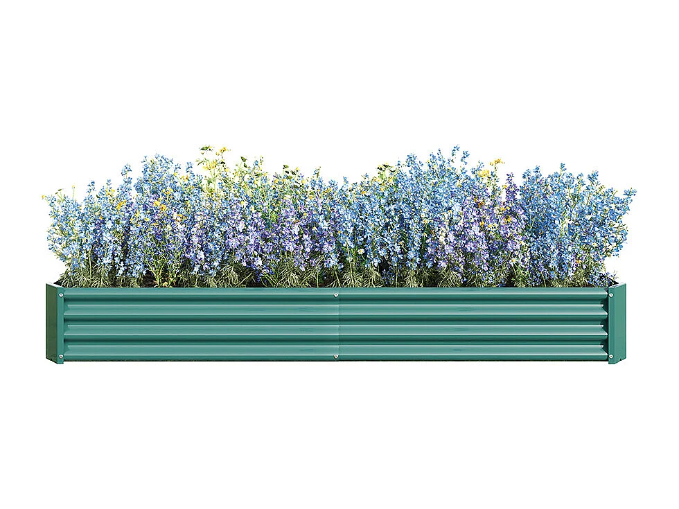 Plate bande surélevée métal plates bandes en tôle acier robuste conception stable protection antirouille longue durée kit sans fond vert 8x4x1ft