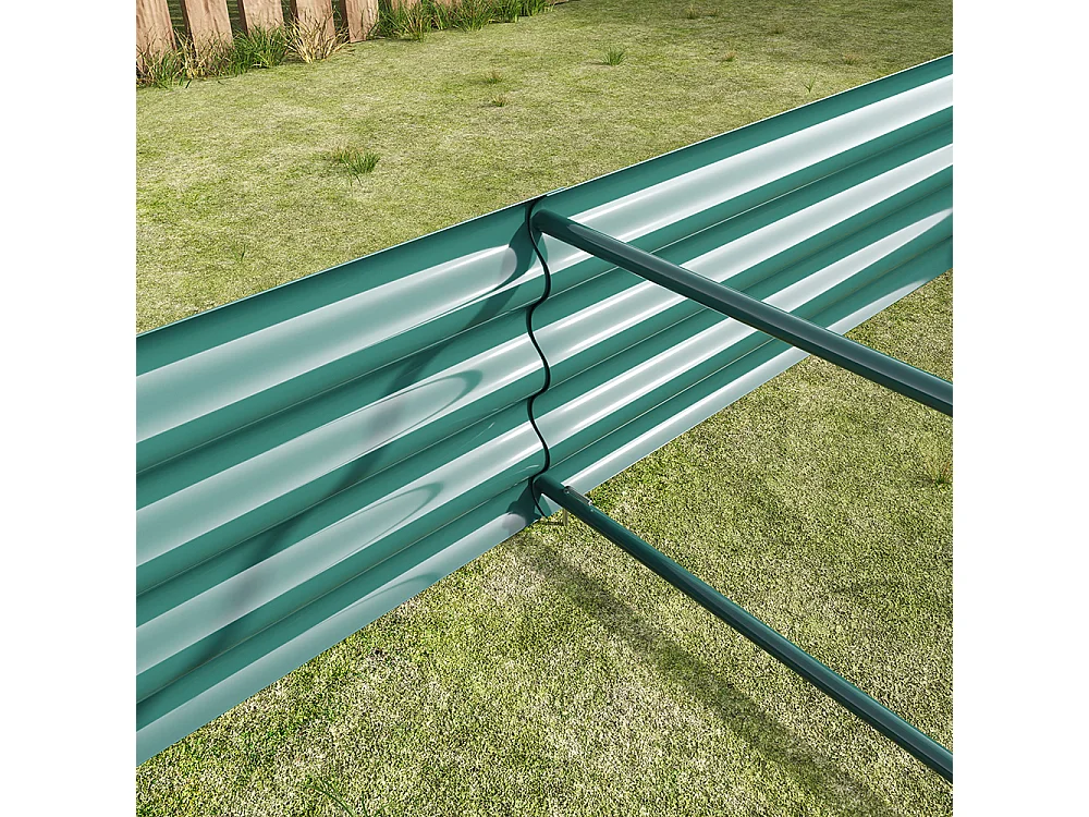 Plate bande surélevée métal plates bandes en tôle acier robuste conception stable protection antirouille longue durée kit sans fond vert 8x4x1ft