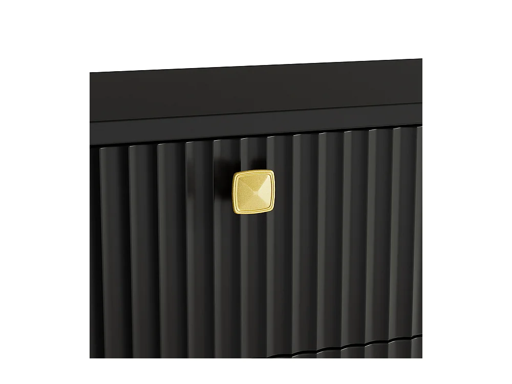 Meuble à chaussures noir 3 volets 1 tiroir 1 porte étagère étroit