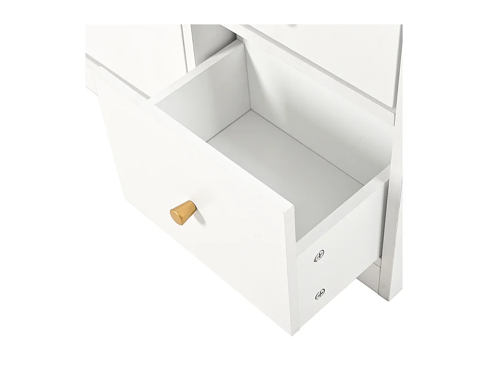 Meuble à chaussures blanc 3 tiroirs rabattables organiseur entrée banc rabattable