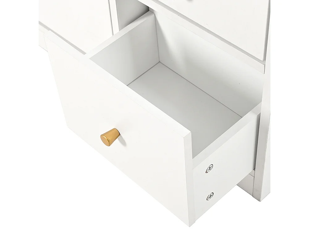 Meuble à chaussures blanc 3 tiroirs rabattables organiseur entrée banc rabattable