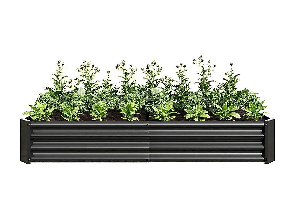 Plate bande surélevée métal plates bandes en tôle acier robuste conception stable protection antirouille longue durée kit sans fond noir 6x3x1ft