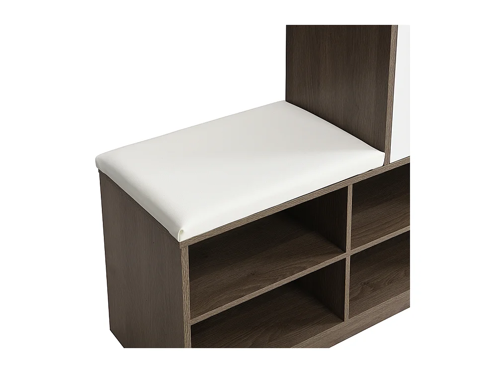 Meuble à chaussures blanc banc rangement armoire à chaussures multifonctionnelle assise rembourrée étagères réglables couloir