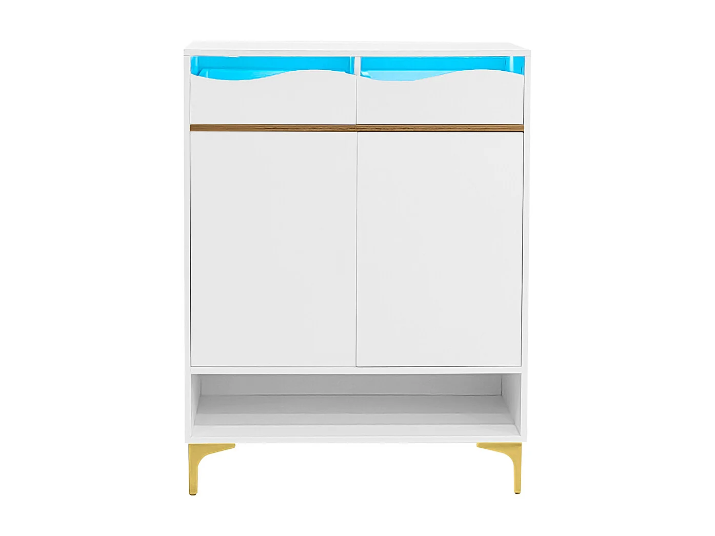 Meuble à chaussures blanc moderne avec LED 16 couleurs avec tiroirs et étagères pour le couloir le salon et l'entrée