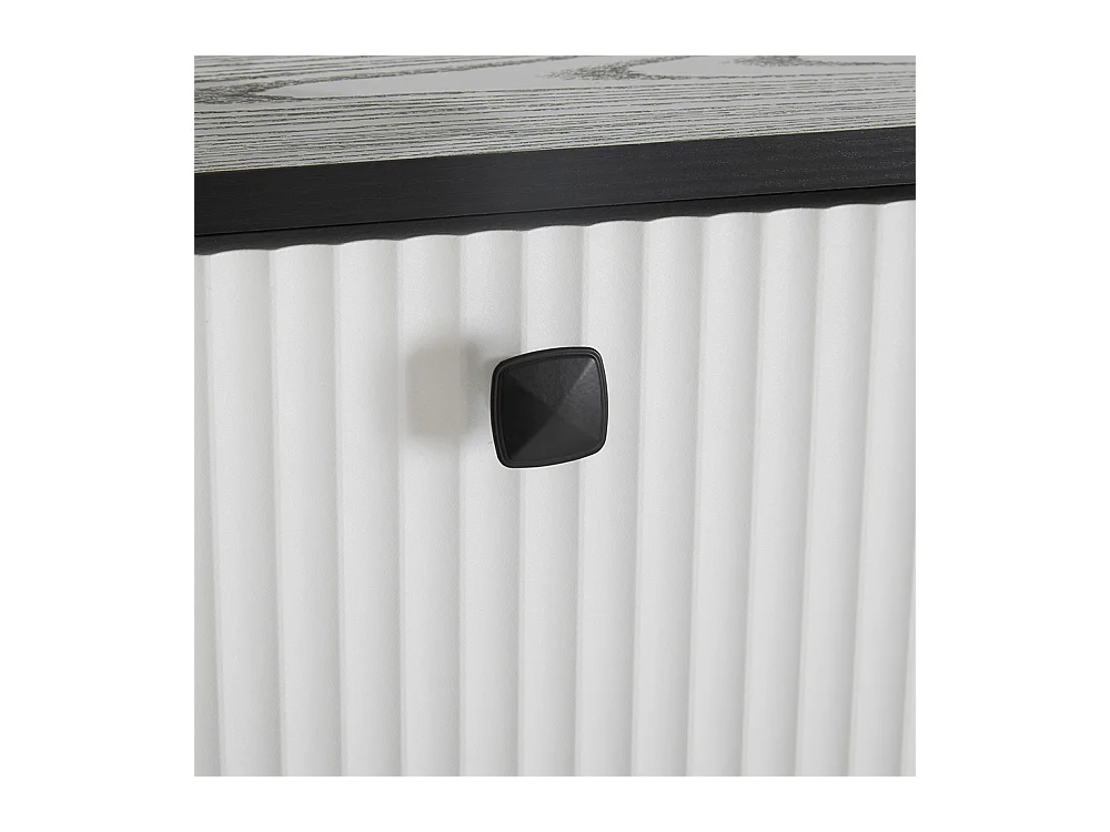 Meuble à chaussures blanc 3 rabats 1 tiroir 1 porte étagère étroite