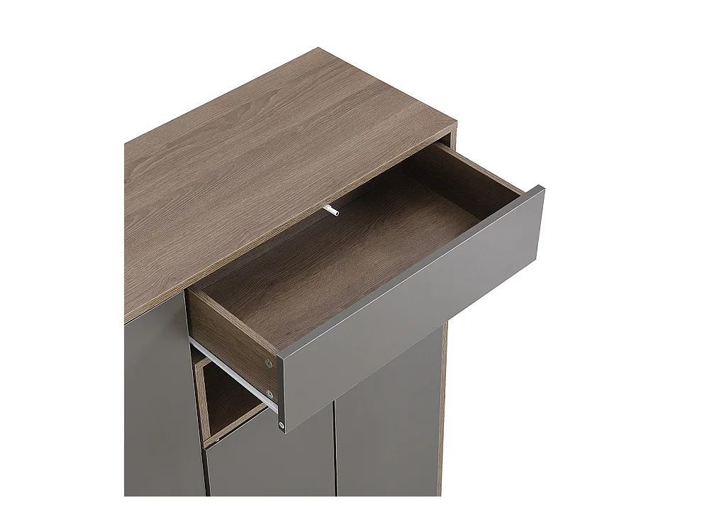 Meuble à chaussures gris banc rangement armoire à chaussures multifonctionnelle assise rembourrée étagères réglables couloir