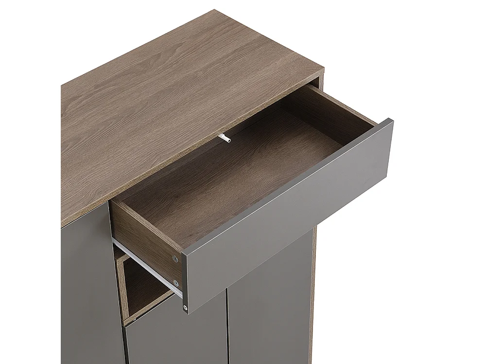 Meuble à chaussures gris banc rangement armoire à chaussures multifonctionnelle assise rembourrée étagères réglables couloir
