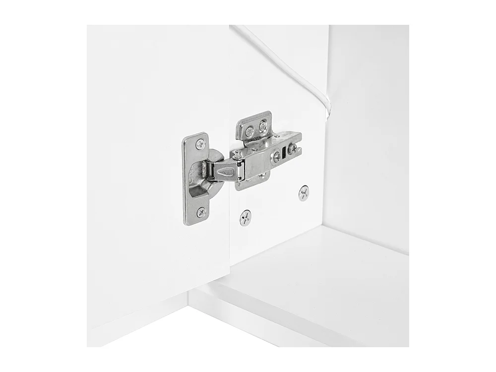 Coiffeuse blanc éclairée miroir tabouret luminosité réglable tiroirs rangement ouvert