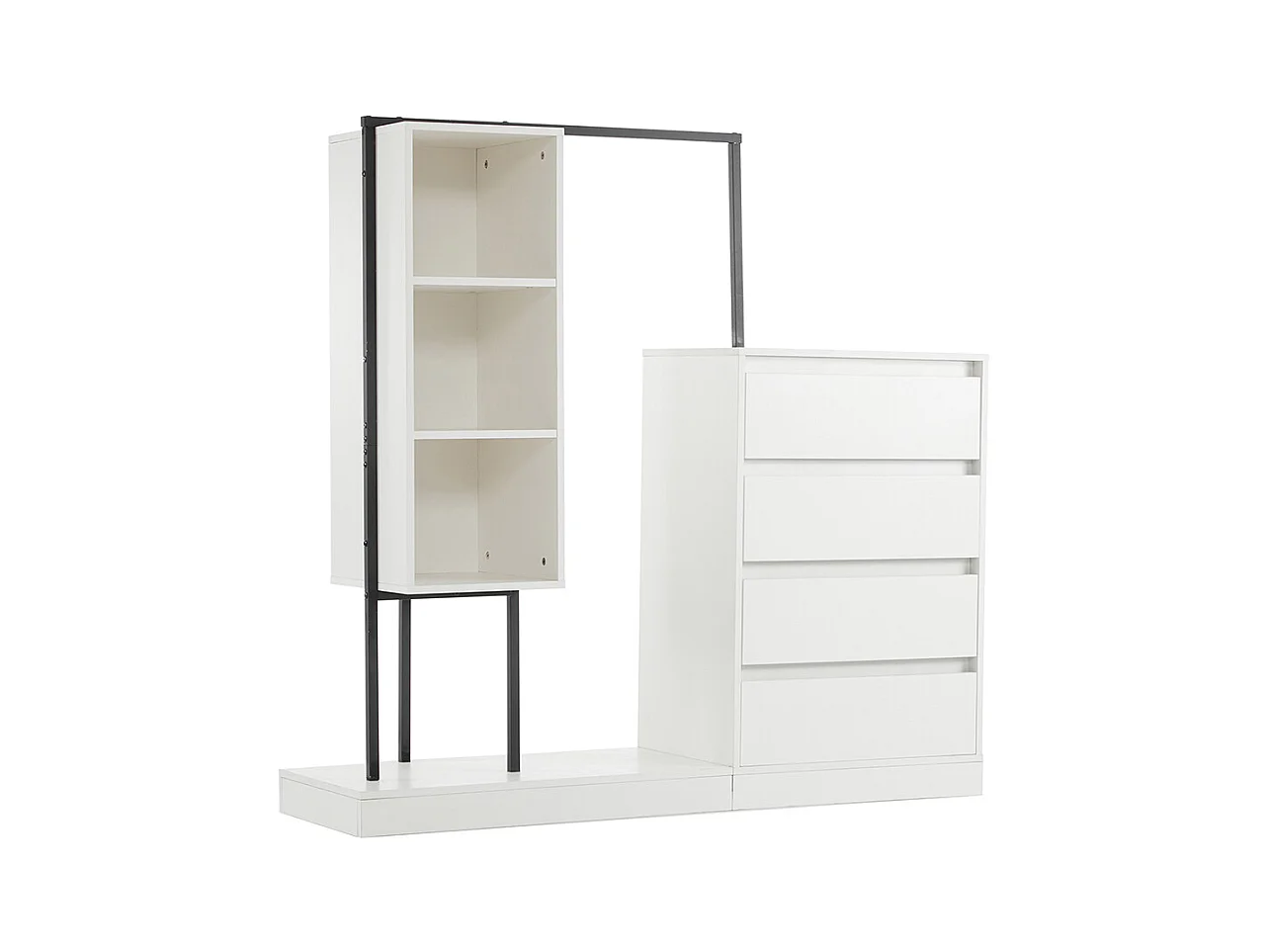 Commode blanc armoire buffet tringle à vêtements