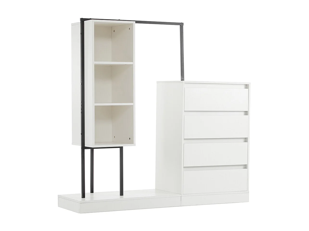 Commode blanc armoire buffet tringle à vêtements