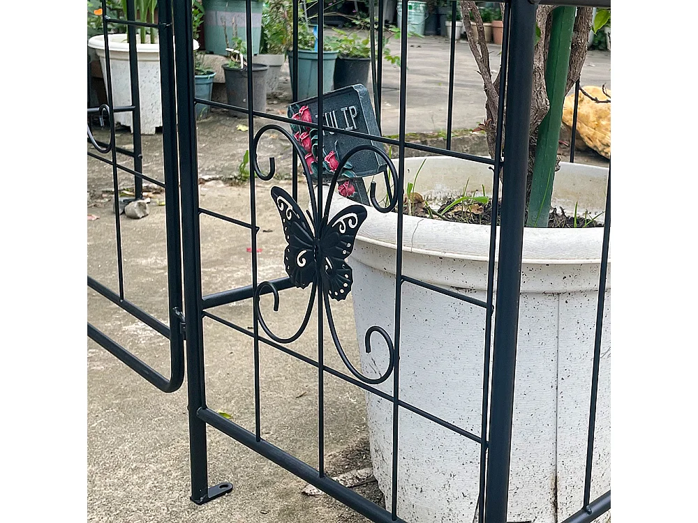 Arche jardin treillis plantes grimpantes avec portail arche métal durable extérieur mariage cérémonie fête plantes roses grimpantes pelouse cour noir