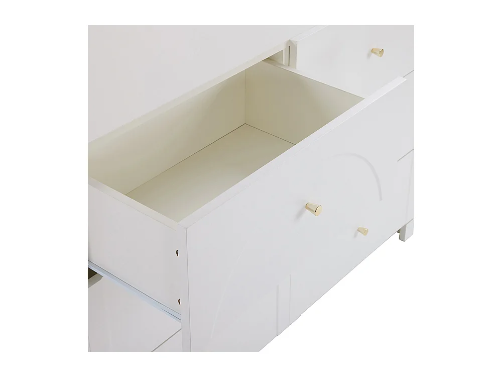 Commode buffet blanc 6 tiroirs salon chambre