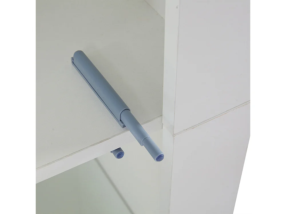 Vitrine 61x42x162 cm blanc brillant LED tablette verre armoire haute