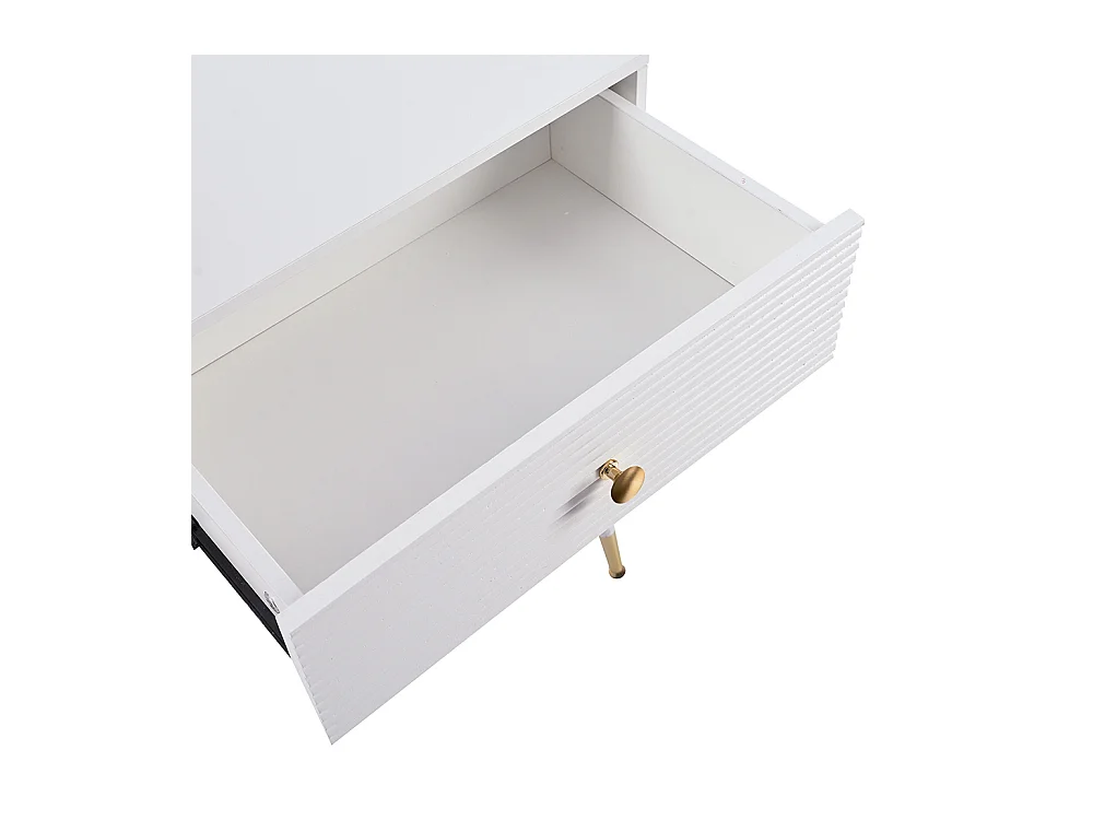Coiffeuse blanc éclairage LED miroir armoire latérale réglable design extensible sans tabouret