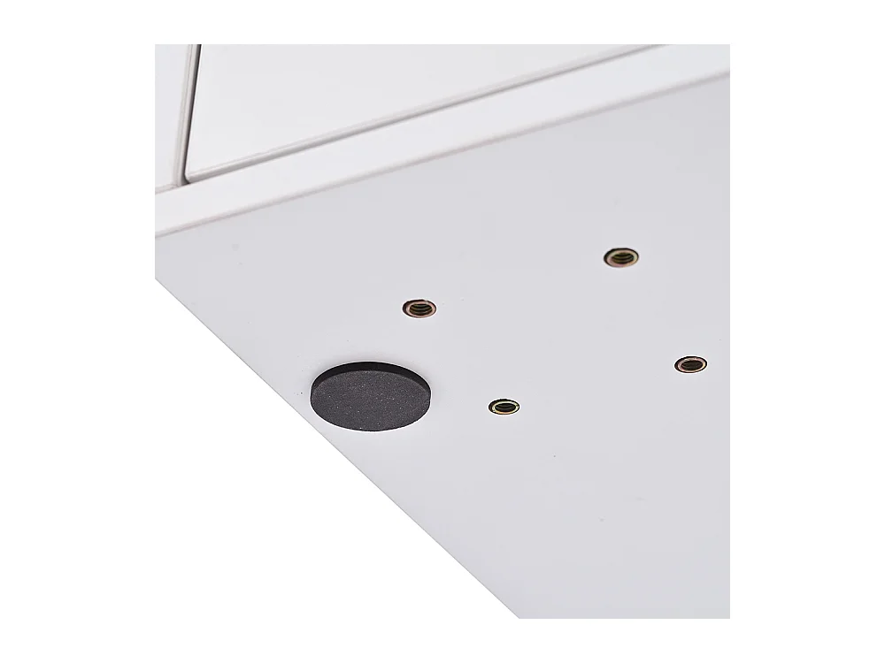 Coiffeuse blanc éclairage LED miroir armoire latérale réglable design extensible sans tabouret