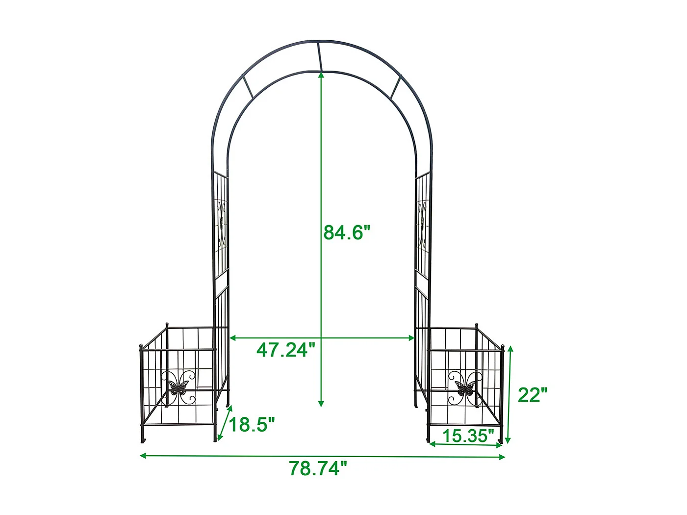 Arche jardin treillis plantes grimpantes arche métal durable extérieur mariage cérémonie fête plantes roses grimpantes pelouse cour noir