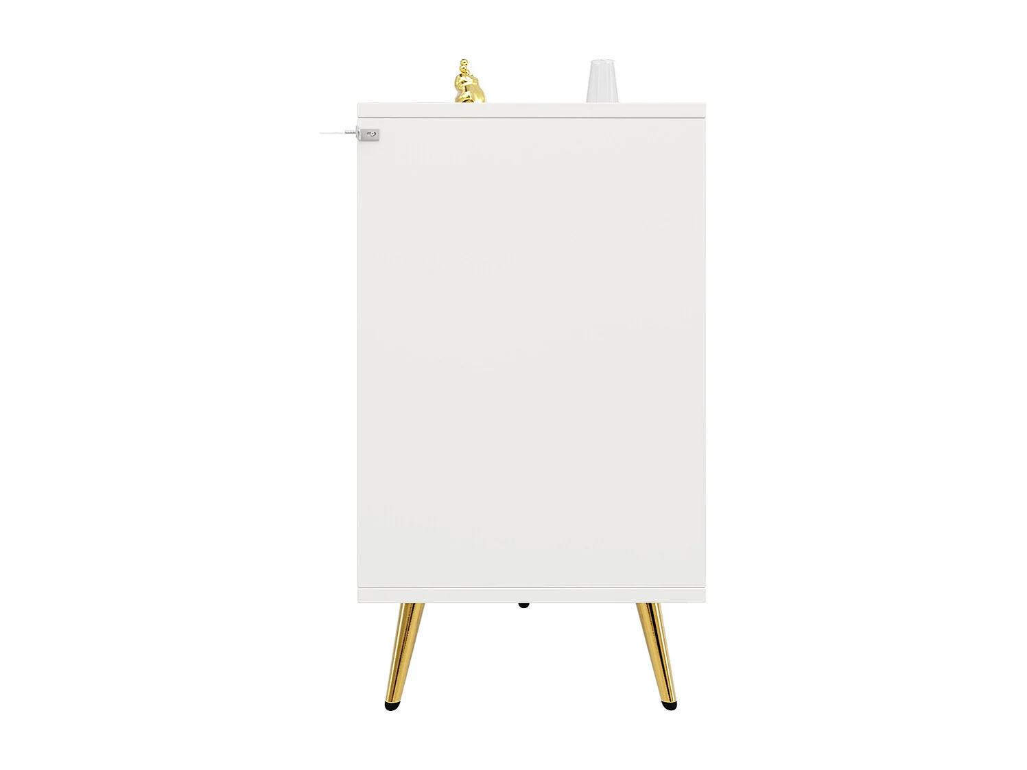 Commode à tiroirs meuble salle à manger blanc simple moderne design portes darmoire trois dimensions pieds dorés 6 tiroirs spacieux