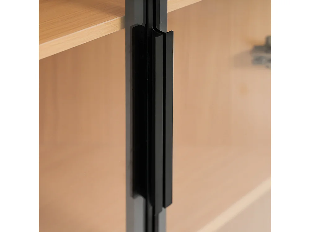 Vitrine LED chêne bande lumineuse verre trempé étanche étagères angle collections bibliothèque vin salle bain