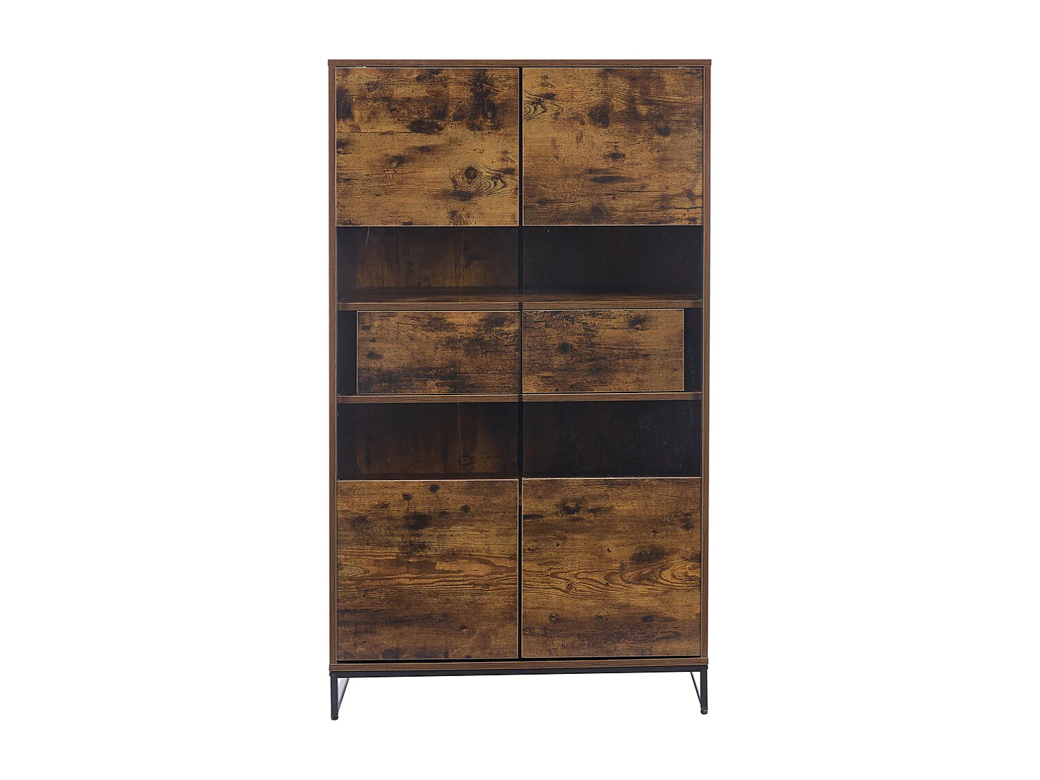 Vitrine 80x40x138 cm LED noir tiroirs cache acrylique buffet armoire à vin bibliothèque