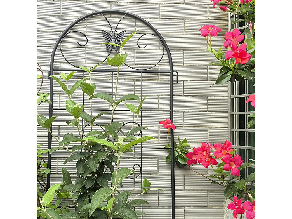 Treillis jardin métal lot de 2 treillis métalliques plantes grimpantes intérieur extérieur plantes en pot décoratif clôture