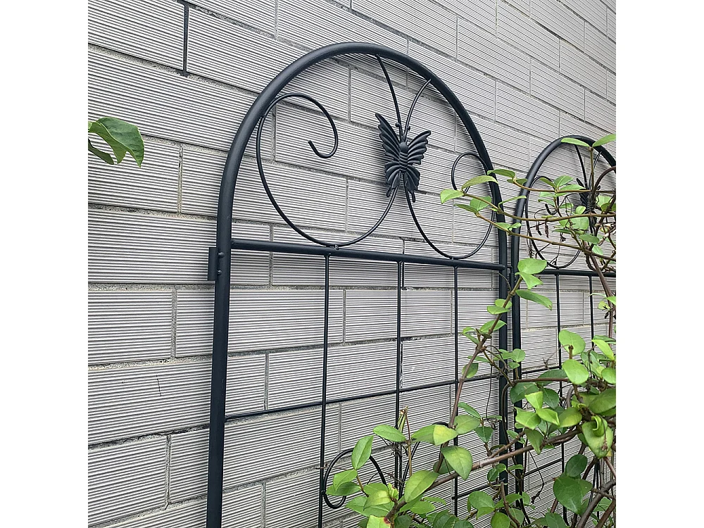 Treillis jardin métal lot de 2 treillis métalliques plantes grimpantes intérieur extérieur plantes en pot décoratif clôture
