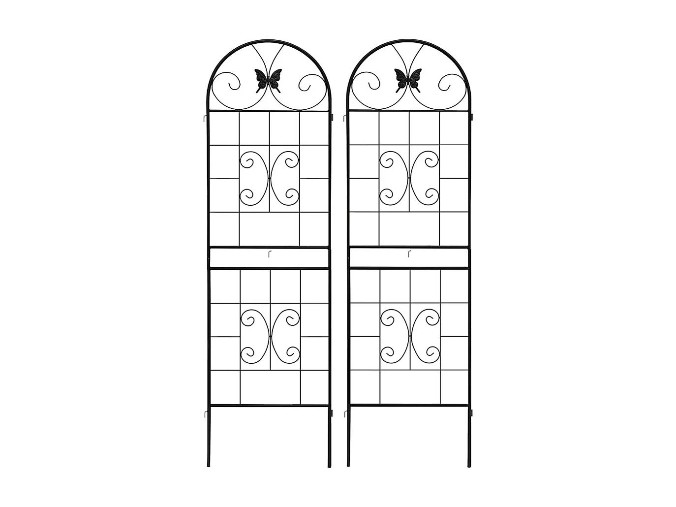 Treillis jardin métal lot de 2 treillis métalliques plantes grimpantes intérieur extérieur plantes en pot décoratif clôture