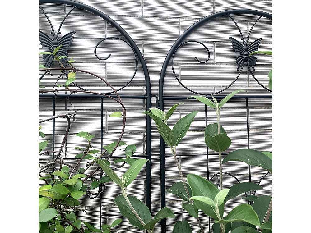 Treillis jardin métal lot de 2 treillis métalliques plantes grimpantes intérieur extérieur plantes en pot décoratif clôture