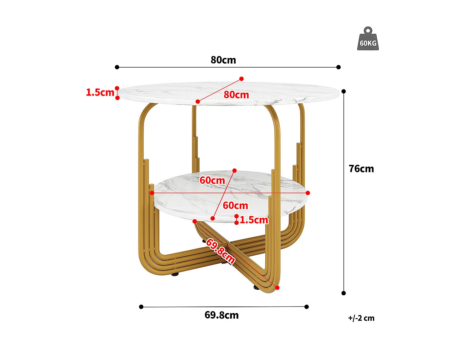 Ensemble table à manger 5 pièces 4 chaises moderne table ronde 80cm pieds dorés plateau marbré chaises gris
