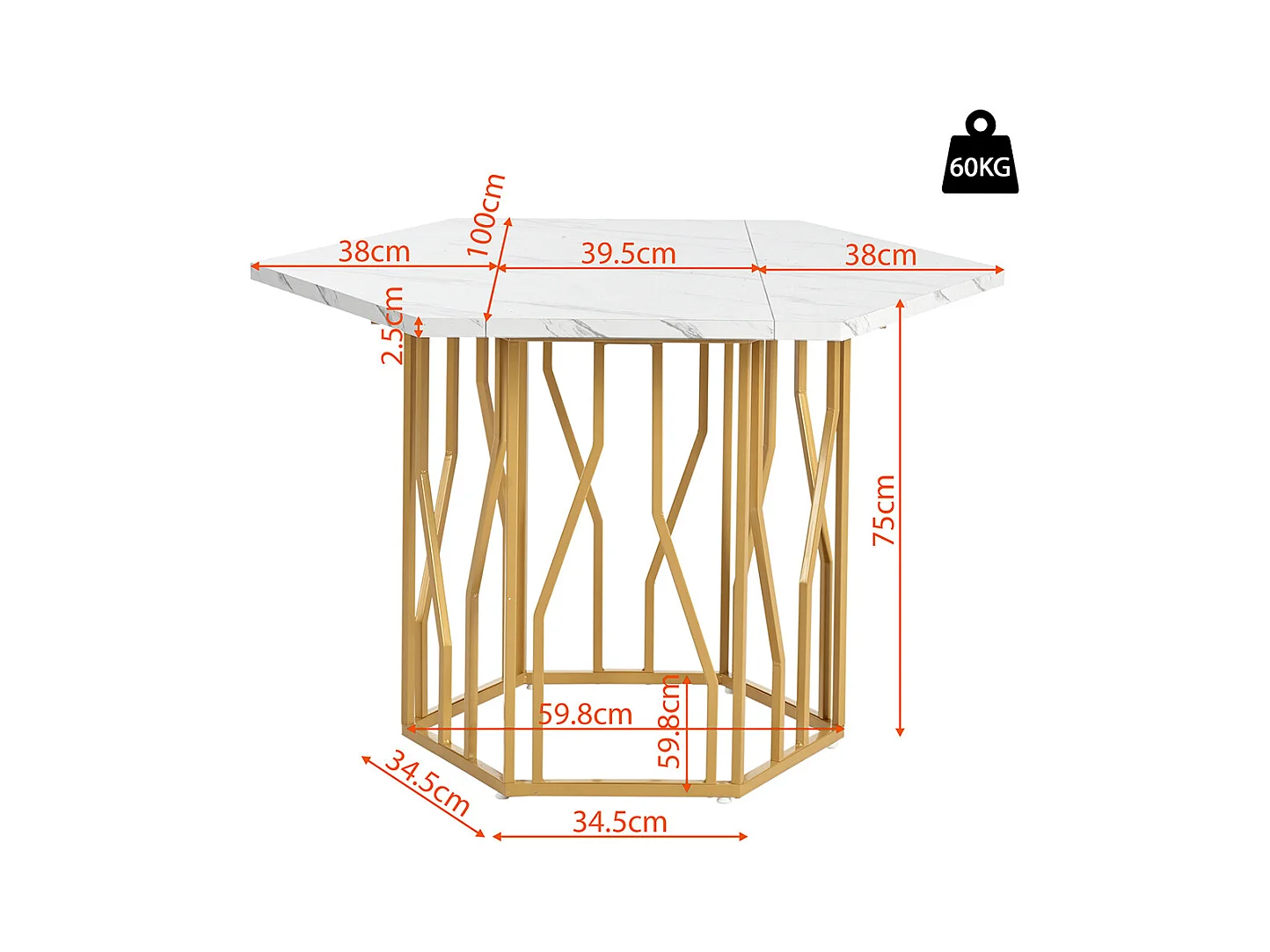 Ensemble table chaises 5 pièces table hexagonale marbre moderne 4 chaises velours vert pieds dorés