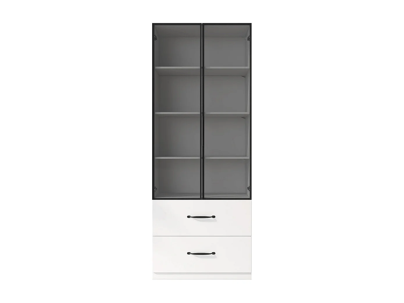 Vitrine LED verre bibliothèque armoire multifonction éclairage tiroirs aluminium portes verre trempé charnières douces LED multicolores