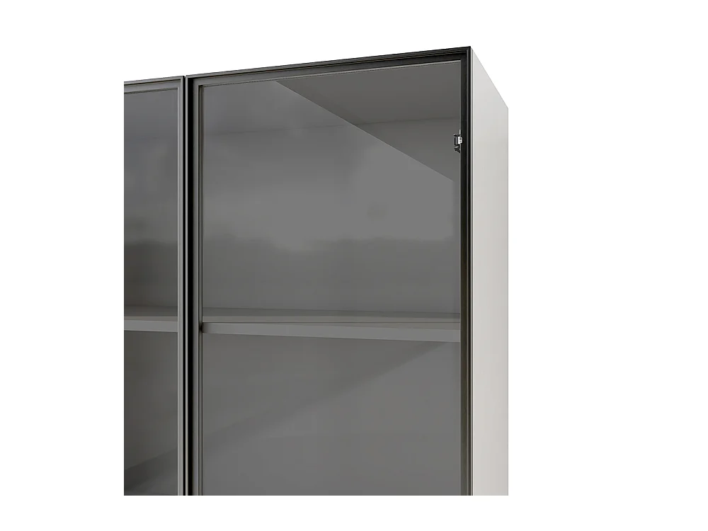 Vitrine LED armoire multifonction compartiments verre ouverts charnières douces LED multicolore étanche poussière