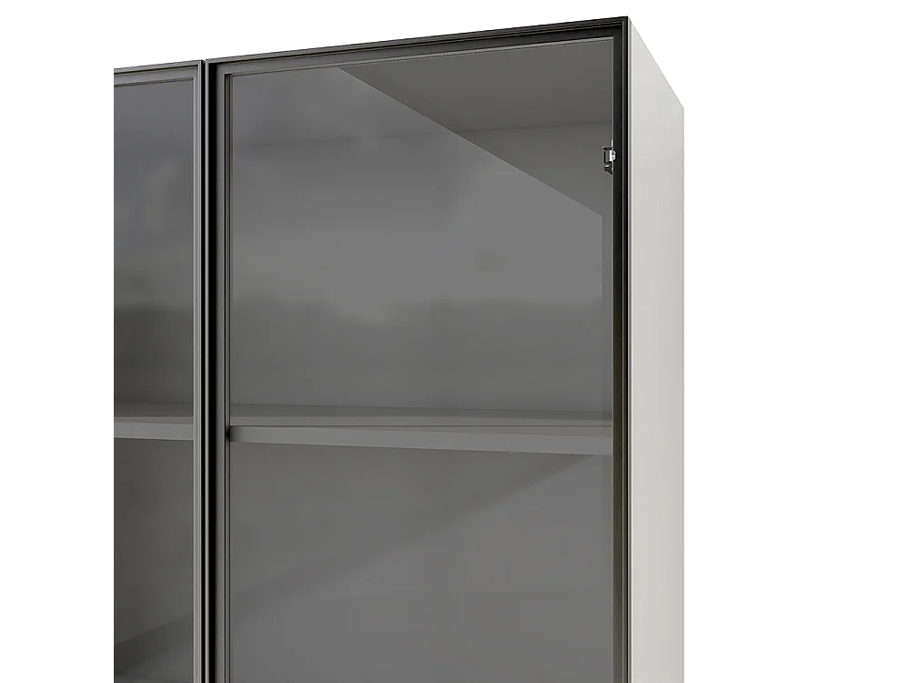 Vitrine LED armoire multifonction compartiments verre ouverts charnières douces LED multicolore étanche poussière