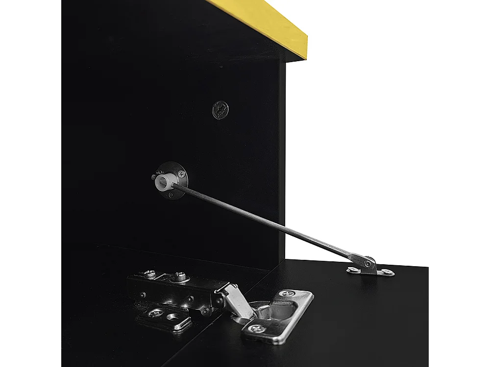 Table basse brillant avec verre et effet LED Tables d'appoint tables basses noir