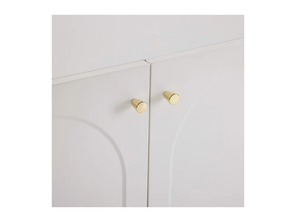 Buffet blanc crème 2 portes commode armoire sur pied