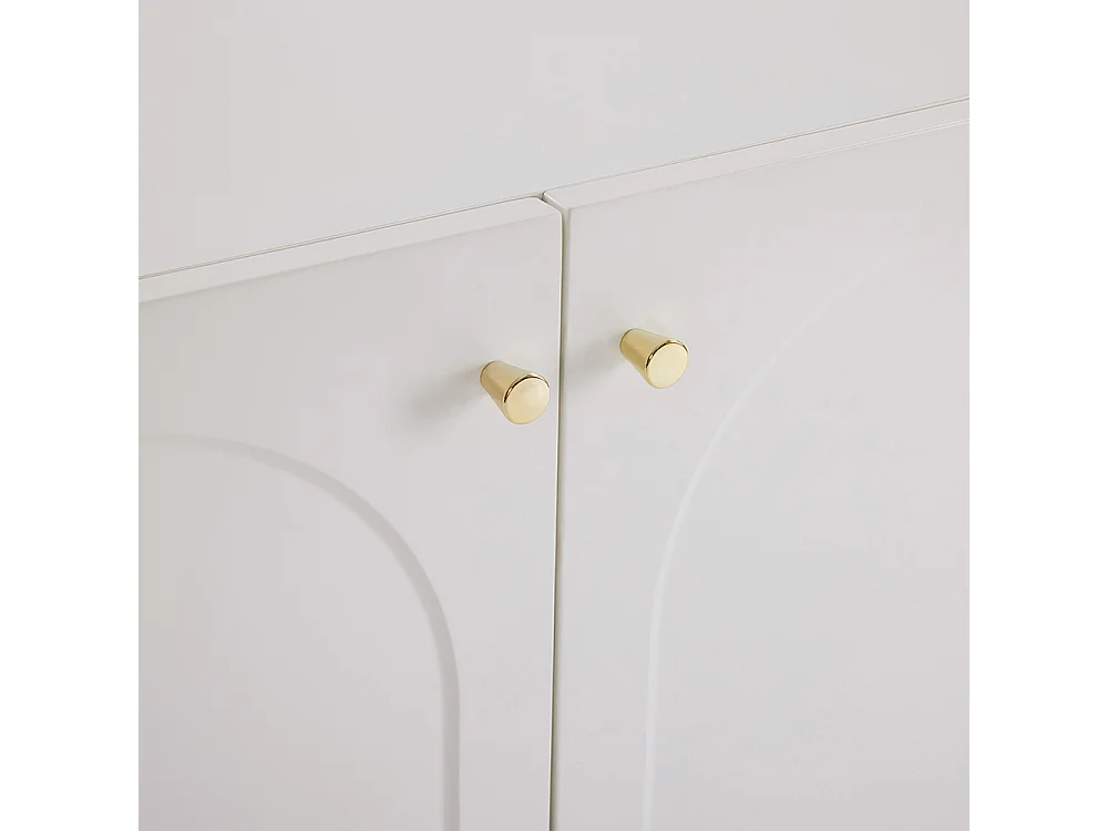 Buffet blanc crème 2 portes commode armoire sur pied