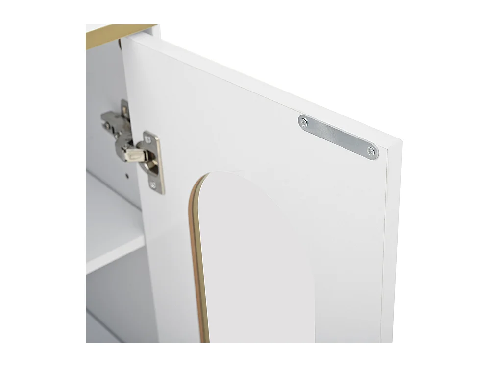 Buffet blanc verre casier bouteilles salon salle à manger pieds réglables espace rangement design moderne