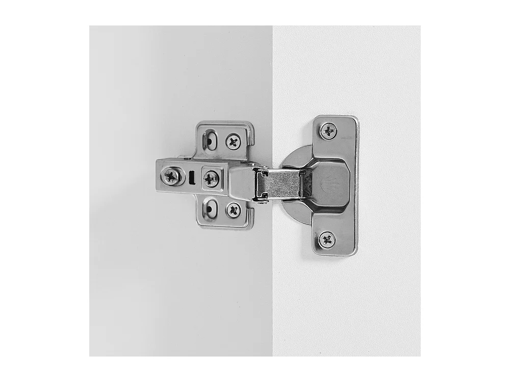 Buffet blanc commode meuble d'entrée 2 compartiments ouverts 4 portes