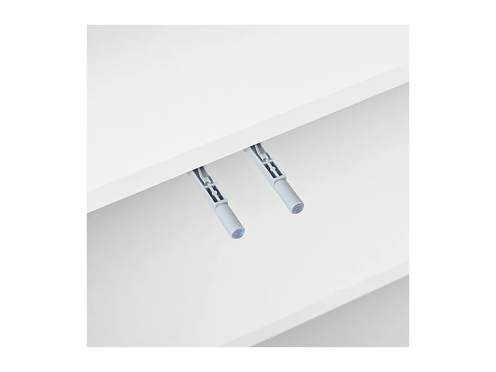 Buffet blanc commode meuble d'entrée 2 compartiments ouverts 4 portes