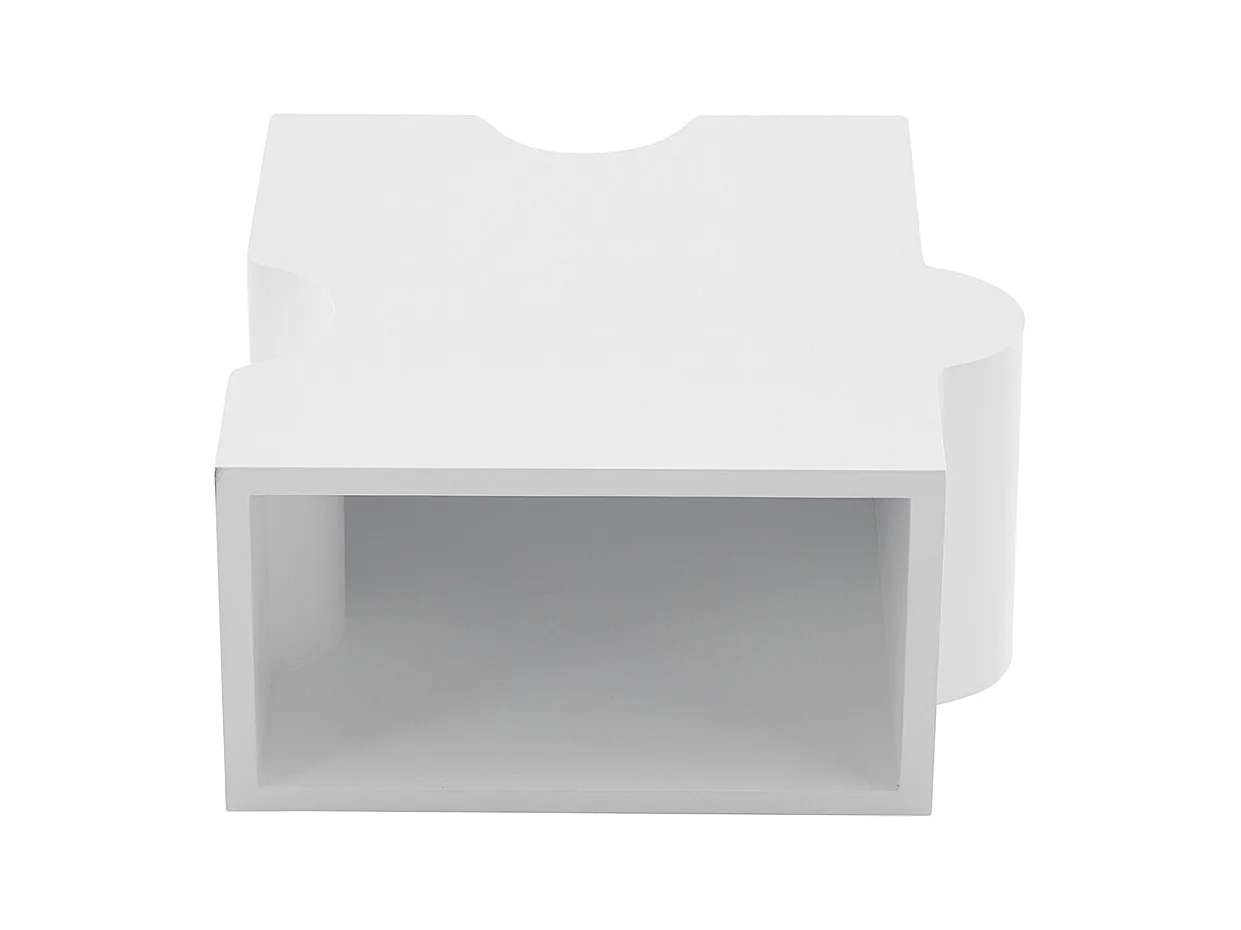 Modulaire witte puzzel salontafel 2 losse delen bank