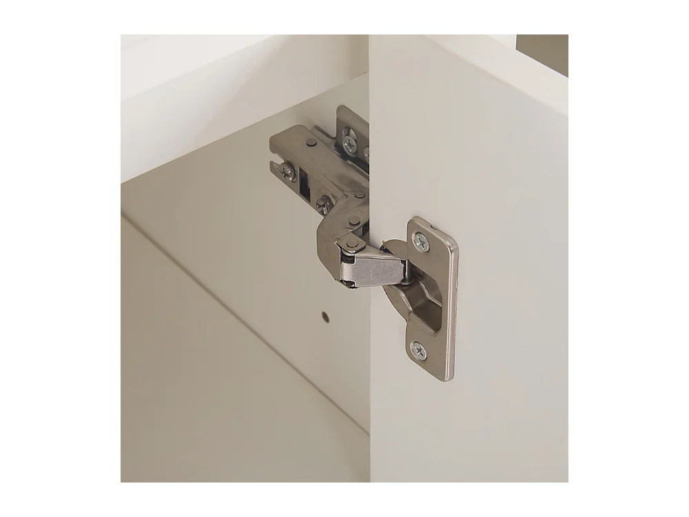 Buffet blanc commode meuble à chaussures espace rangement deux portes trois tiroirs étagère réglable salle à manger salon cuisine