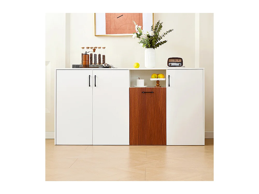 Buffet blanc armoire bois indépendante cuisine salon