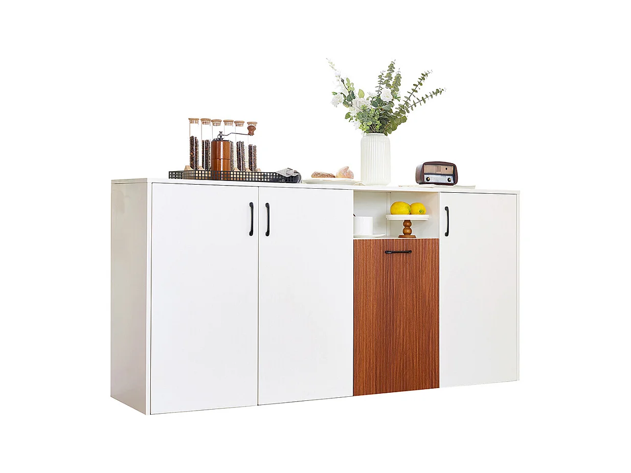 Buffet blanc armoire bois indépendante cuisine salon