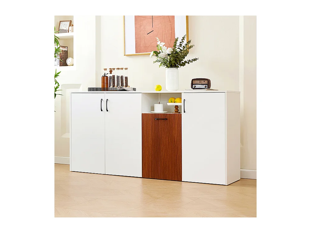 Buffet blanc armoire bois indépendante cuisine salon