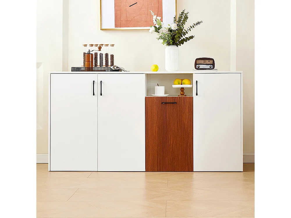 Buffet blanc armoire bois indépendante cuisine salon