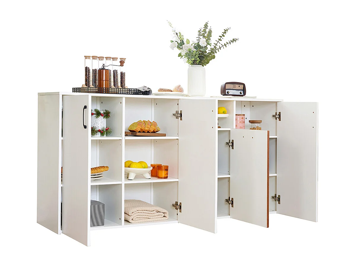 Buffet blanc armoire bois indépendante cuisine salon