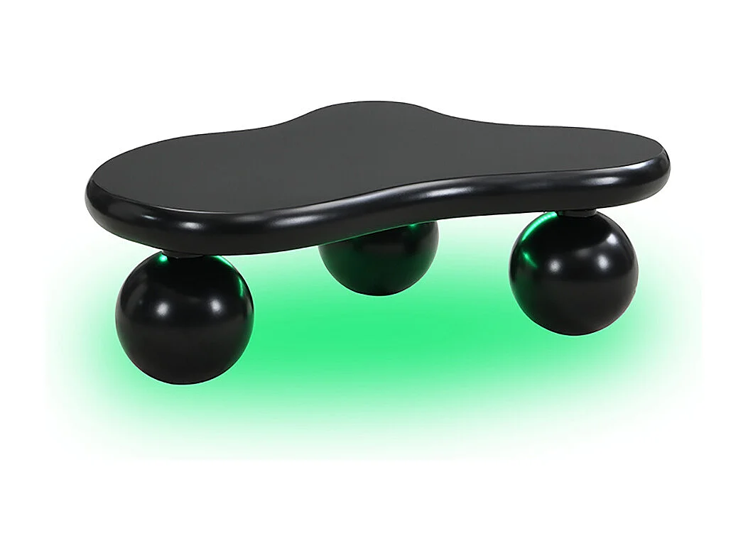 Table basse noir style nuage avec éclairage LED 16 couleurs disponibles noir pieds ronds touche élégante pour un salon ou une chambre d'enfant moderne