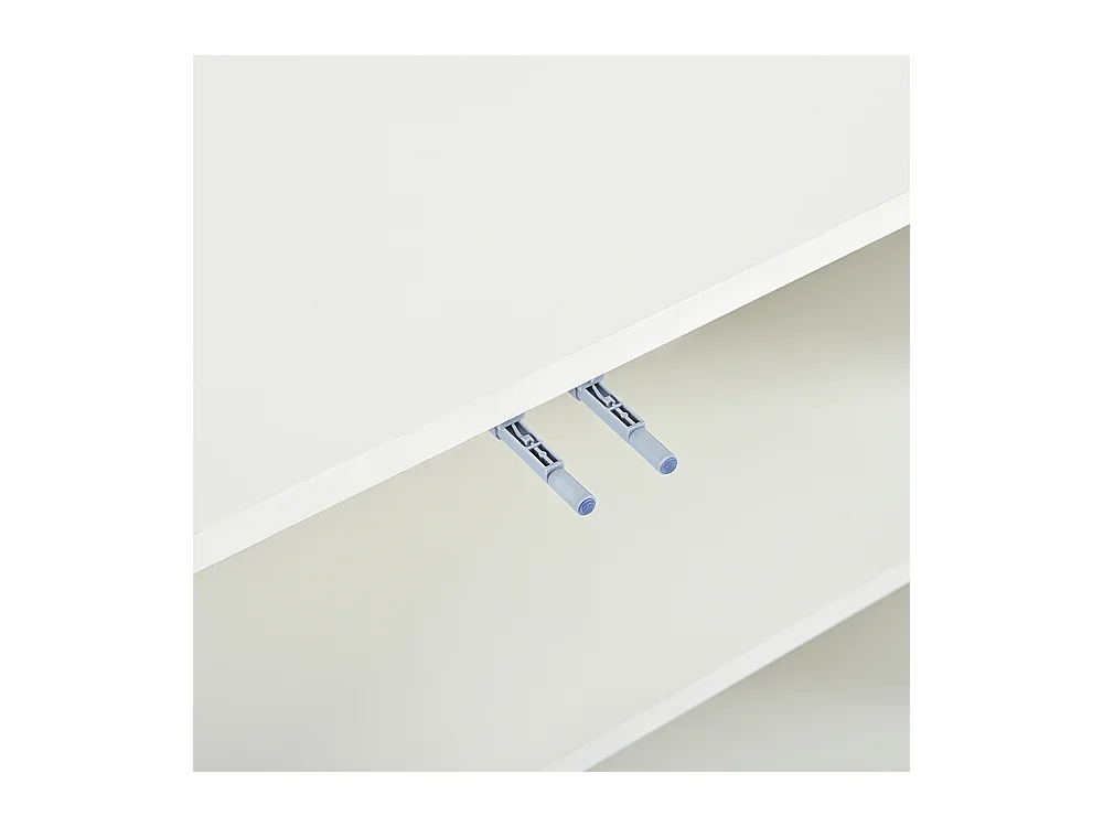 Buffet blanc à 4 portes avec verre et métal design moderne sans poignées pour salon salle à manger commode armoire de haute qualité