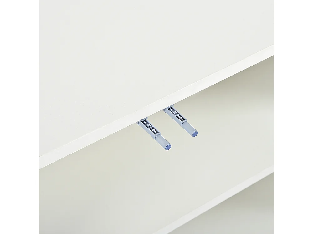 Buffet blanc à 4 portes avec verre et métal design moderne sans poignées pour salon salle à manger commode armoire de haute qualité